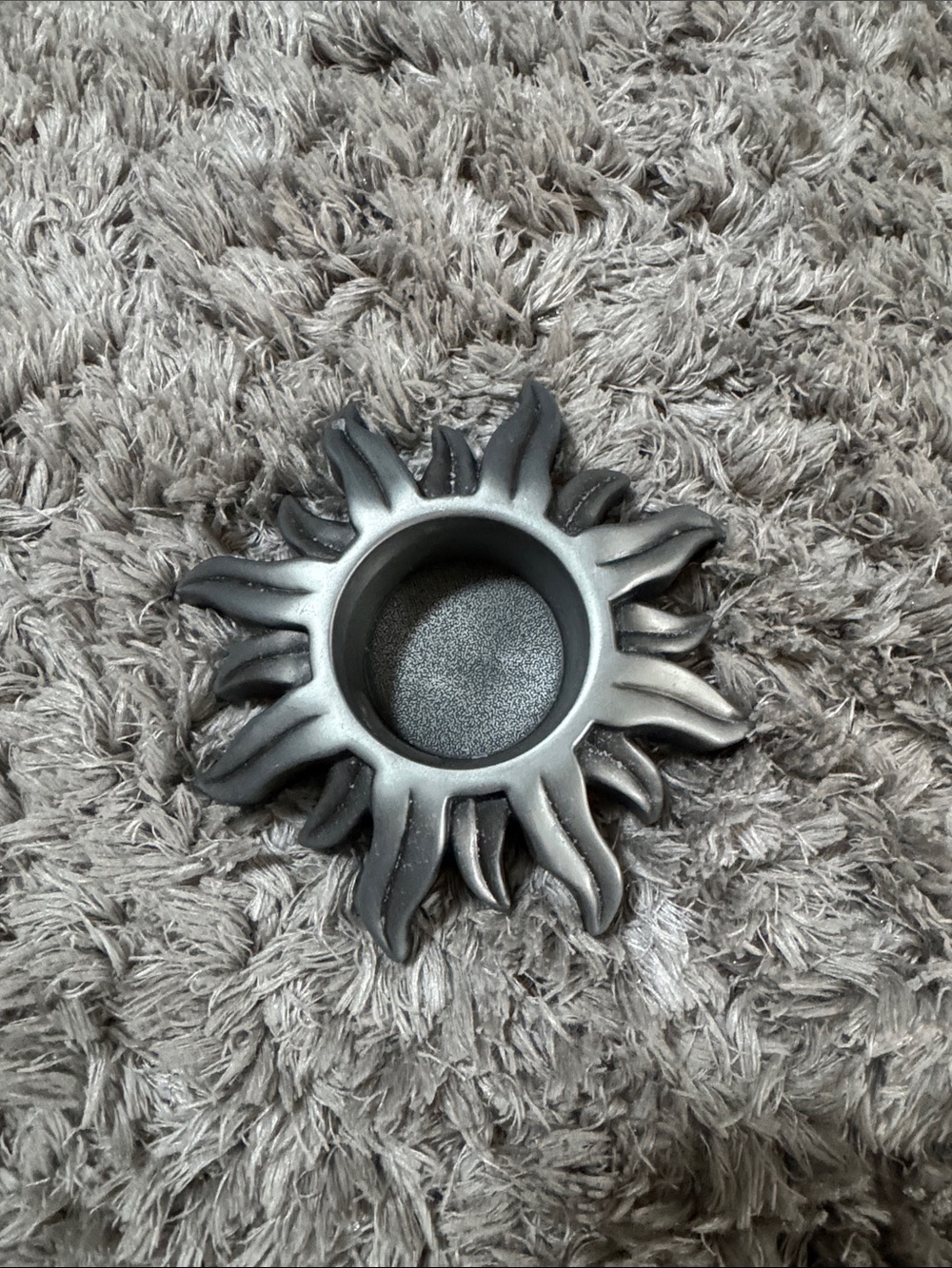 Sunburst Tealight Holder - Black Metal Sun Design
